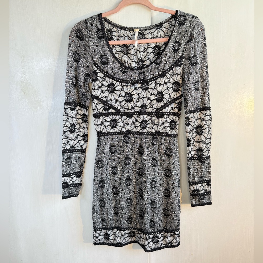 Free People Black and White Floral Dress